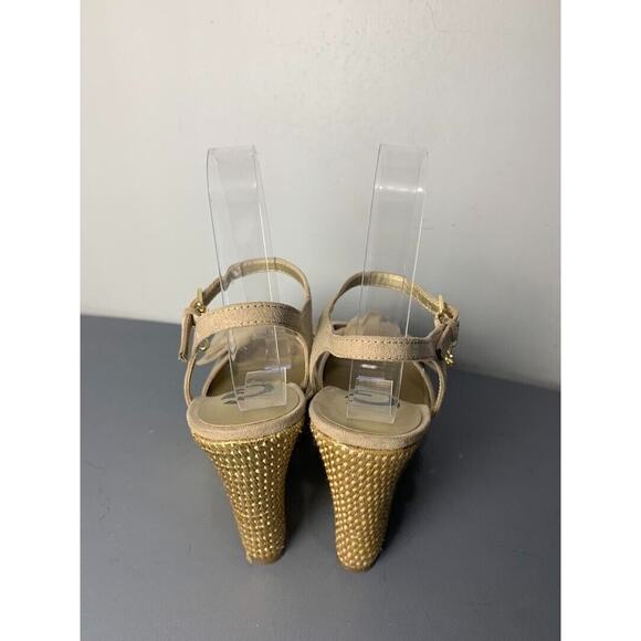 Guess Womens Beige Bow Wedge Sandals Size 6.5 - Picture 3 of 8